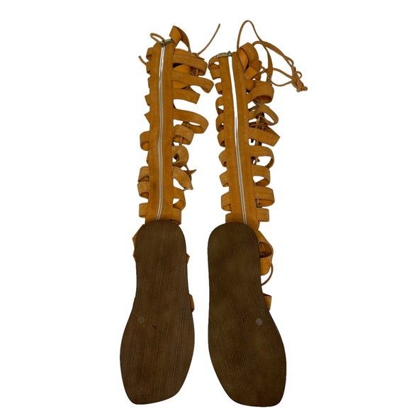 NEW Free People Sun Chaser Tall Gladiator Sandals 37 Orange - Picture 14 of 14